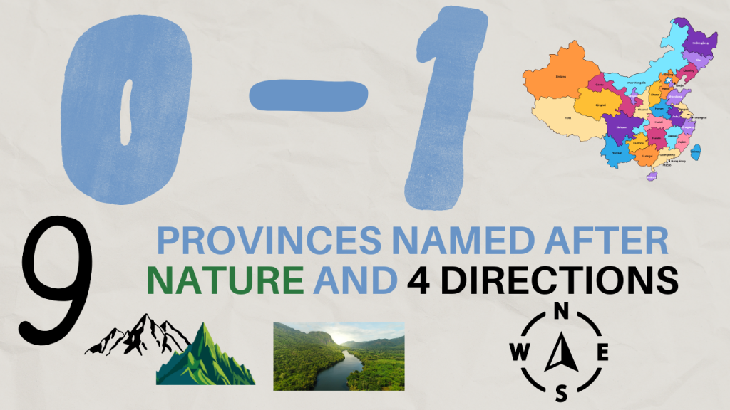 9 Provinces named after nature and 4 directions